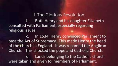  The Glorious Revolution;  Parliamentary Supremacy and the Deposition of a Catholic Monarch